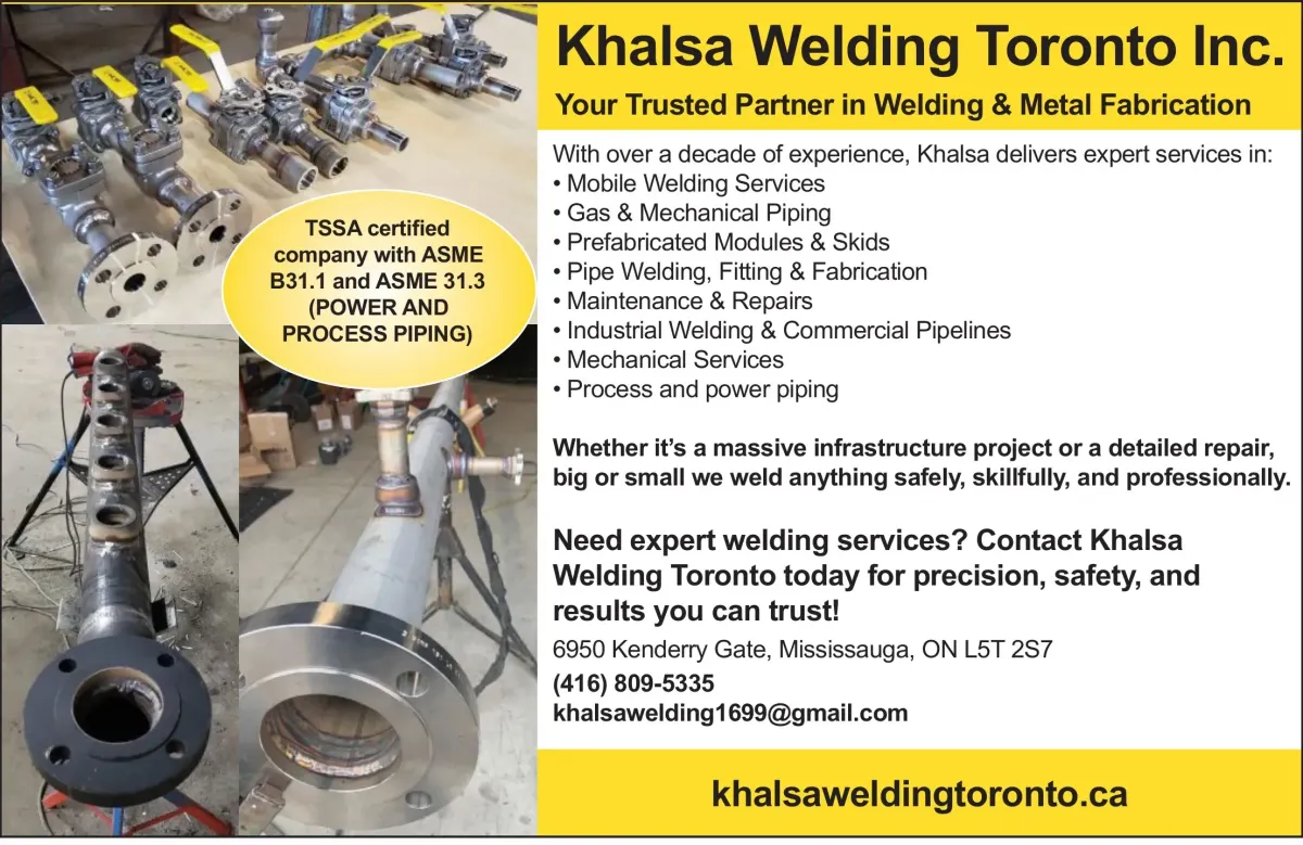 Khalsa Welding Toronto Inc. ad, Summer 2025